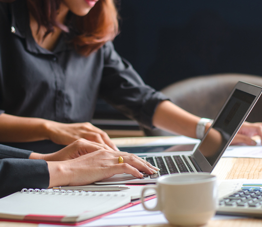 business woman consulting on a computer